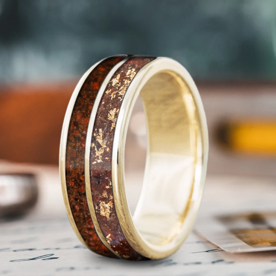 Custom Design - 2-Inlay Even Band Ring -l5tlyq
