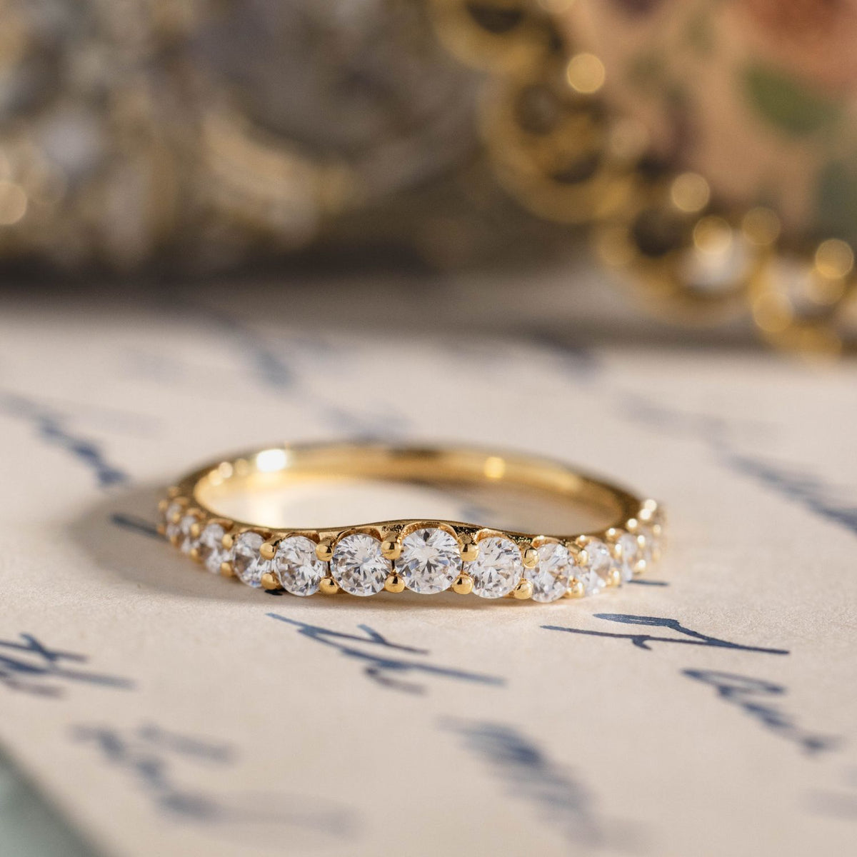 The Arabella - Diamond Half Eternity Wedding Band – Rustic and Main