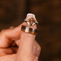 Eileen, Paige, & Jurassic Bridal Wedding Set Rustic and Main :: The Eileen, Paige & Jurassic | Yellow Gold 