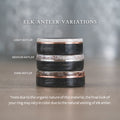 The Frontiersman in Silver | Men's Silver Wedding Band with Whiskey Barrel Wood & Elk Antler