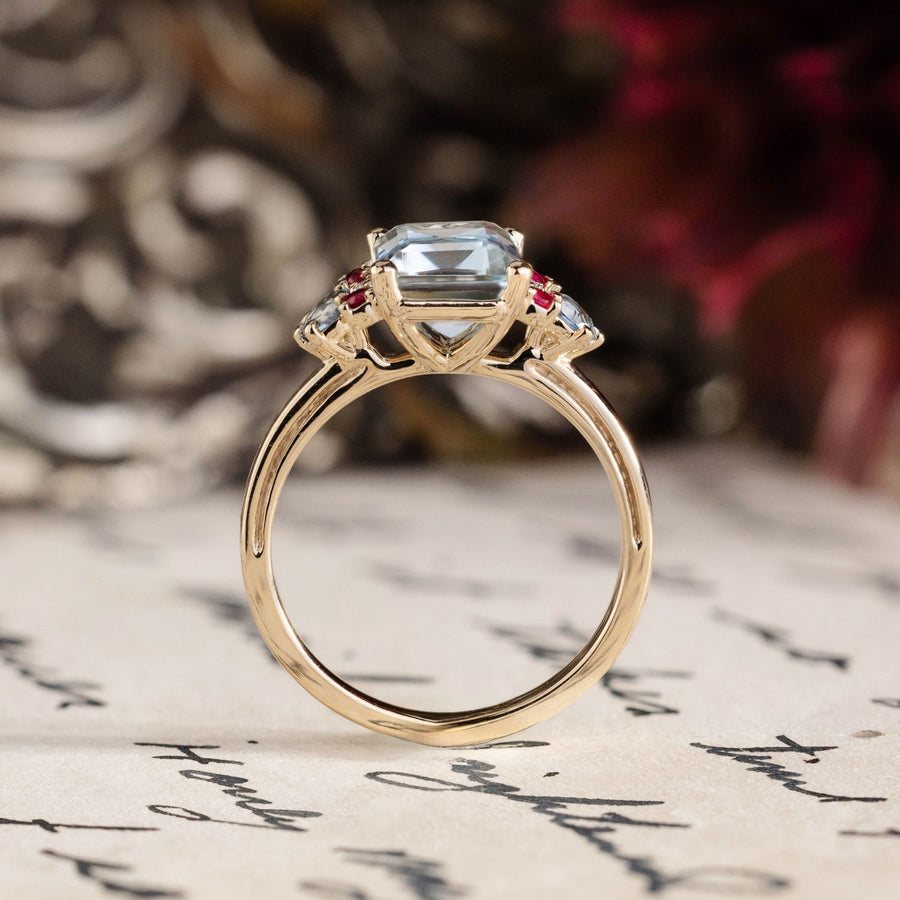 emerald-cut-aquamarine-engagement-rings-diamond-ruby-accents-the-maris-rustic-and-main