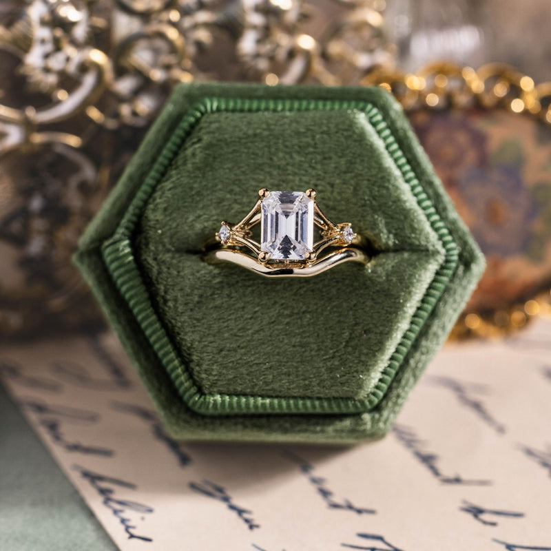 emerald-cut-diamond-engagement-ring-split-shank-diamond-accents-the-celeste-rustic-and-main