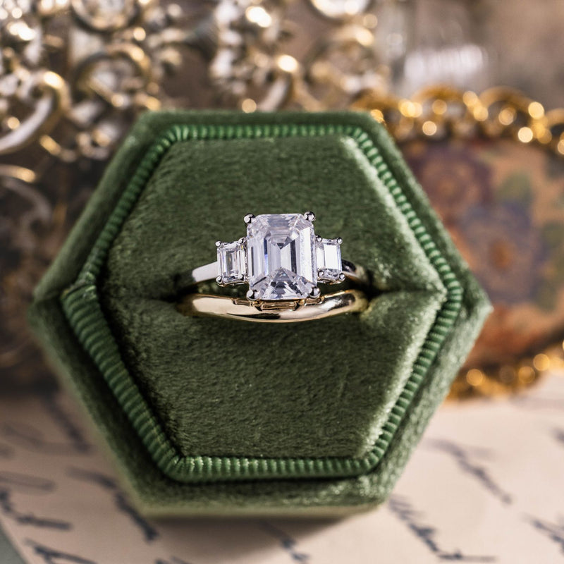 emerald-cut-diamond-three-stone-engagement-ring-emerald-cut-diamond-side-stones-the-marlowe-rustic-and-main