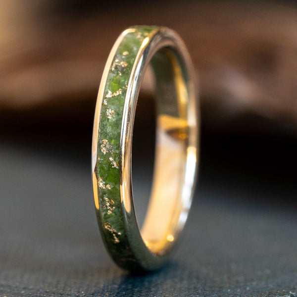 green dress ring Vintage Modernist Italian Green Marble Dress Ring – Fetheray main image 0