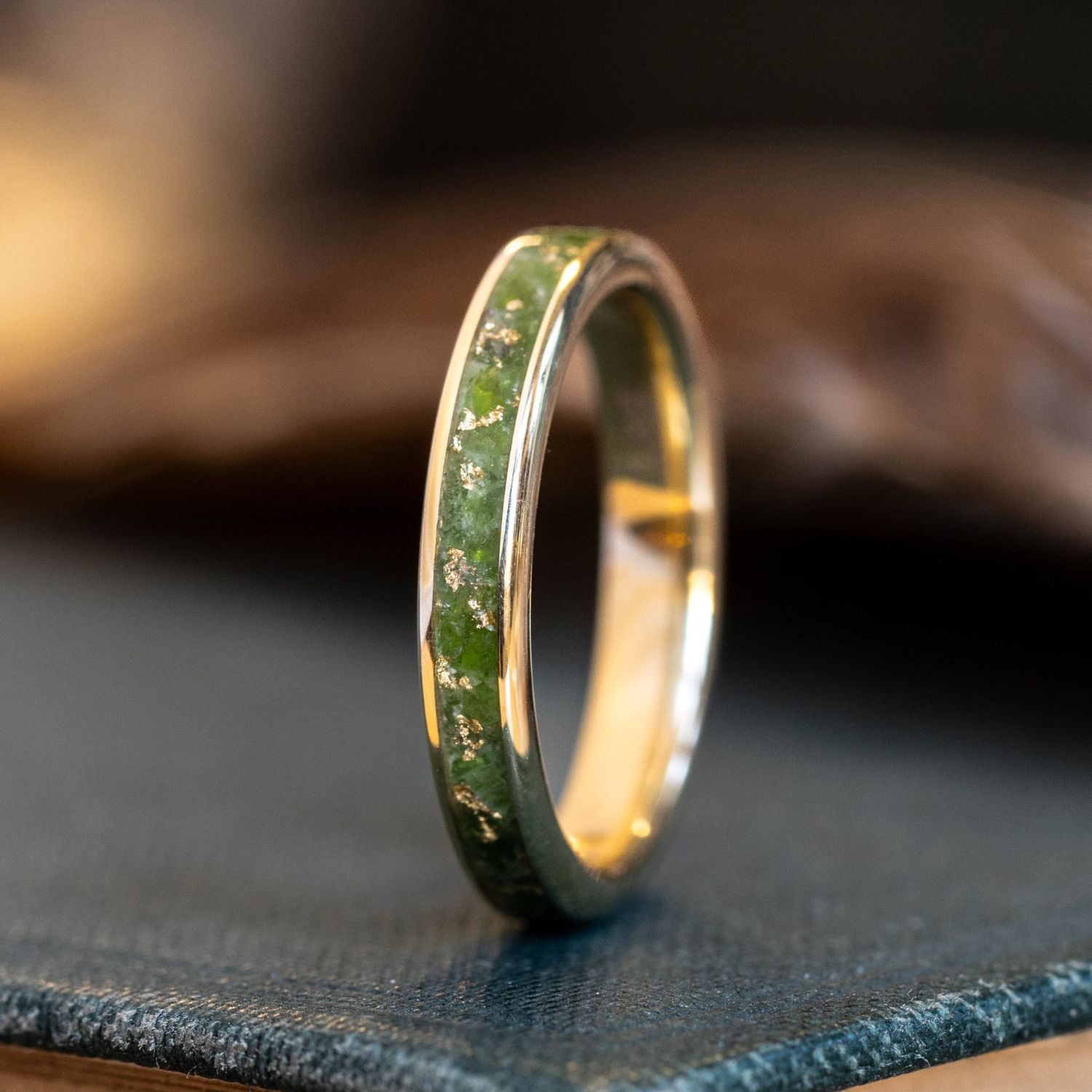 The Erinn |Erinn - Women's Gold & Green Imperial Diopside Ring