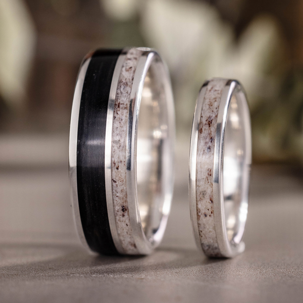 ::Shown in Silver | 8mm & 4mm Wide | Medium Antler
