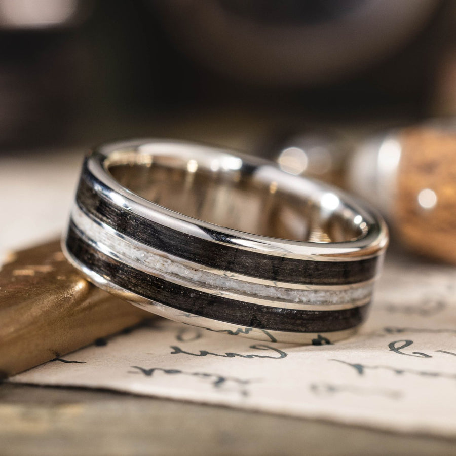 frontiersman-mens-gold-wedding-band-whiskey-barrel-elk-antler-inlays