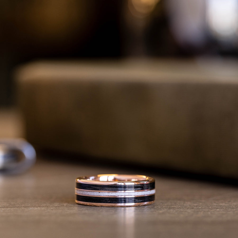 ::shown in 7mm 14k rose gold | Light Antler
