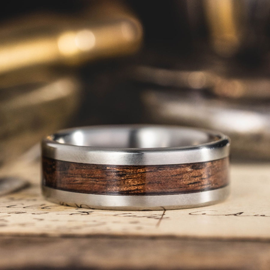 The Garand | Men's M1 Garand Rifle Stock Wood and Titanium Wedding Band