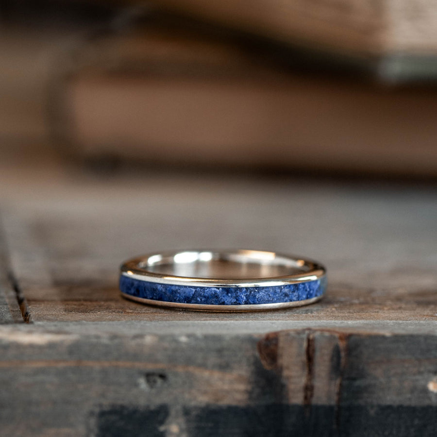 (In-Stock) The Cleo | Lapis Lazuli 10K Yellow Gold Ring - Size 7 | 4mm Wide