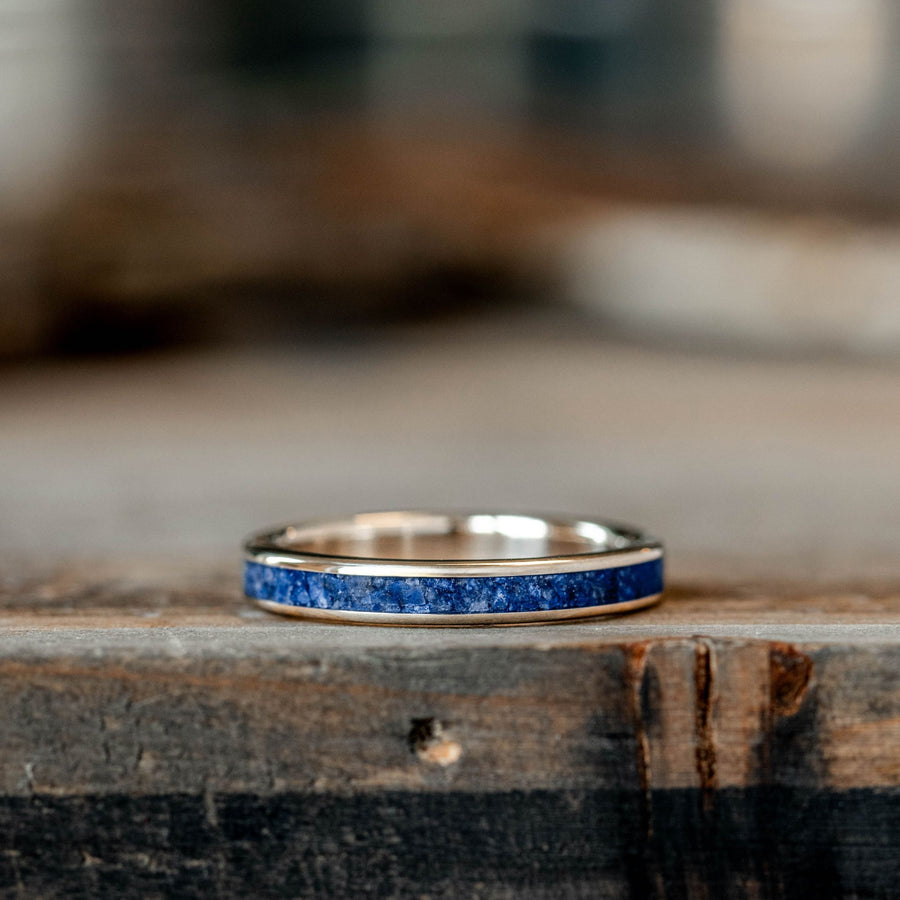 (In-Stock) The Cleo | Lapis Lazuli 10K Yellow Gold Ring - Size 7 | 4mm Wide
