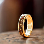 (In-Stock) The Relic | 10k Gold Dinosaur Bone Ring with Gold Flakes- 10.75 | 6mm Wide