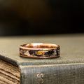 The Renoir | Men's Gold Wedding Band with Lilacs & Chrysanthemums