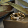 The Marsh | 7mm & 8mm Men's Hammered Yellow Gold Wedding Band