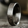 hammered-titanium-mens-wedding-band-grey-the-arche-rustic-and-main-rings