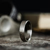 hammered-titanium-mens-wedding-band-grey-the-arche-rustic-and-main-rings