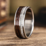 The High Country | Men's Antique Walnut, Elk Antler, & Titanium Wedding Band