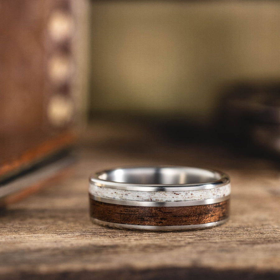 high-country-mens-antique-walnut-elk-antler-titanium-ring