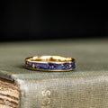 The Stargazer & Starry Night - Black and Blue Gold Wedding Ring Set