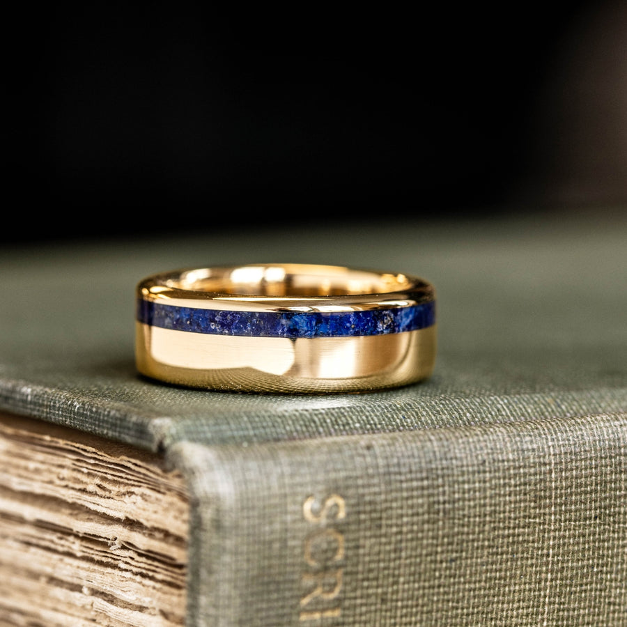 ::Shown in 14k Yellow Gold 8mm Width. Actual Product is 10K Yellow Gold 8mm Width.