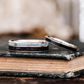 The Spirit of Sonora & The Helen - Black Whiskey Barrel Sterling Silver Wedding Ring Set