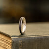The Helen | Women's Silver Ring with Whiskey Barrel Wood Inlay