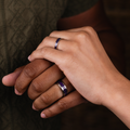 impressionist-cassat-floral-purple-titanium-wedding-ring-set-couple-hands-rustic-and-main