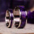 impressionist-cassat-floral-purple-titanium-wedding-ring-set-lavender-rustic-and-main