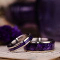 impressionist-cassat-floral-purple-titanium-wedding-ring-set-lavender-rustic-and-main