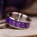 impressionist-mens-titanium-wedding-band-wide-channel-lavender-inlay