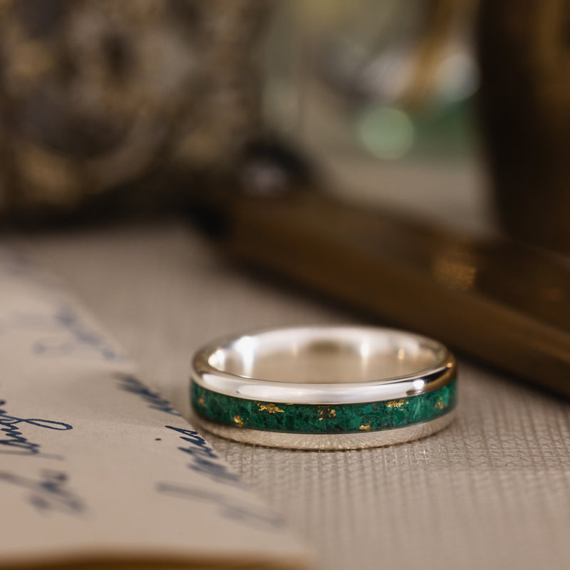 in-stock-custom-malachite-sterling-silver-ring-gold-flakes-size-7-25-5mm-wide