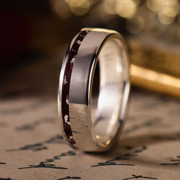 in-stock-custom-mens-silver-ring-offset-roses-gold-flakes-size-8-75-6mm-wide