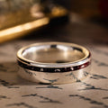 in-stock-custom-mens-silver-ring-offset-roses-gold-flakes-size-8-75-6mm-wide