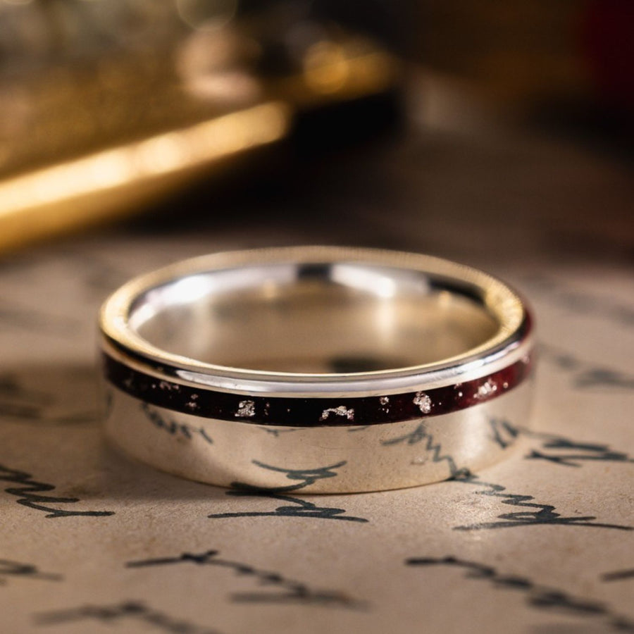 in-stock-custom-mens-silver-ring-offset-roses-gold-flakes-size-8-75-6mm-wide