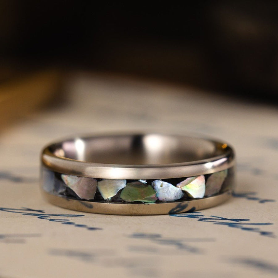 in-stock-custom-mens-titanium-wedding-band-with-black-mother-of-pearl-inlay-size-9-5-6-wide