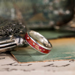 in-stock-custom-silver-ring-with-orange-lilies-pink-peonies-silver-flakes-size-9-5-5mm-wide
