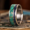 in-stock-custom-titanium-ring-malachite-gold-flakes-blue-goldstone-size-7-75-8mm-wide