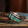 in-stock-custom-titanium-ring-malachite-gold-flakes-blue-goldstone-size-7-75-8mm-wide