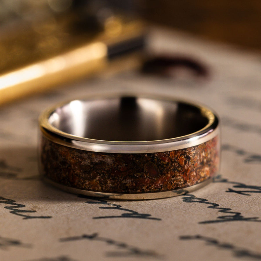 in-stock-custom-titanium-wedding-band-dinosaur-bone-size-8-7mm-wide