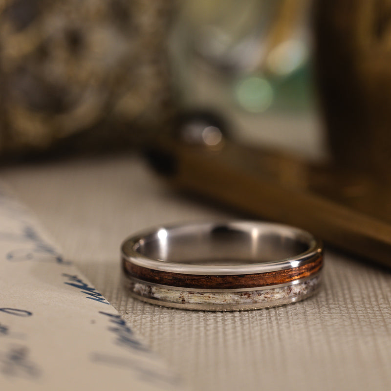 in-stock-custom-titanium-wedding-band-elk-antler-rifle-stock-size-10-5-5mm-wide_1