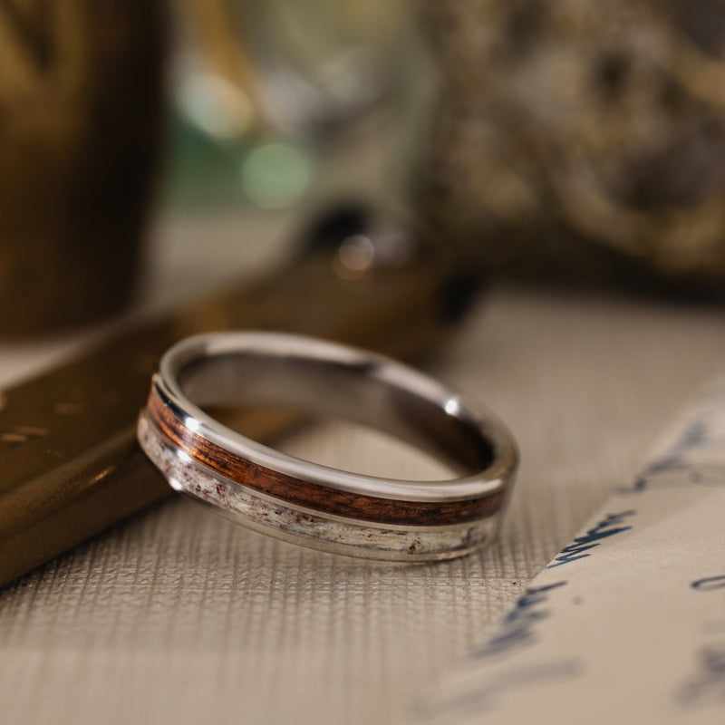 in-stock-custom-titanium-wedding-band-elk-antler-rifle-stock-size-10-5-5mm-wide_2