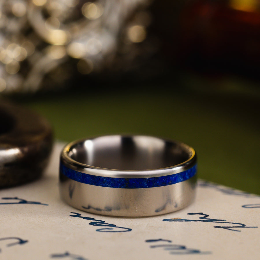 in-stock-custom-titanium-wedding-band-offset-lapis-lazuli-size-6-75-7mm-wide_1