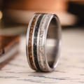 ::Shown in 8mm Wide | Titanium | Medium Antler