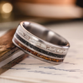 ::Shown in 8mm Wide | Titanium | Medium Antler
