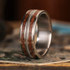 in-stock-mens-custom-titanium-ring-dinosaur-bone-guitar-string-size-7-5-7mm-wide-rustic-and-main