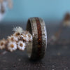 (In Stock) Weathered Maple Wooden Ring with Coffee Inlay - Size 10.25 | 8mm Wide