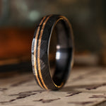 in-stock-the-apollo-titan-noir-mens-hammered-black-titanium-wedding-band-dual-offset-14k-yellow-gold-inlays-size-11-5-6mm-wide