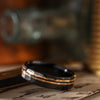 in-stock-the-apollo-titan-noir-mens-hammered-black-titanium-wedding-band-dual-offset-14k-yellow-gold-inlays-size-11-5-6mm-wide