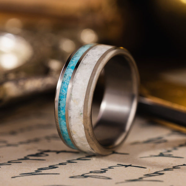 in-stock-the-coast-titanium-wedding-band-with-oyster-shell-turquoise-size-7-5-8mm-wide