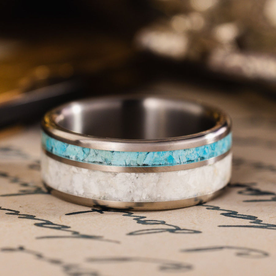 in-stock-the-coast-titanium-wedding-band-with-oyster-shell-turquoise-size-7-5-8mm-wide